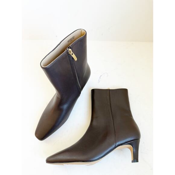 Ann Taylor Leather Skinny Heeled Bootie Boot Brown 8.5 - Picture 2 of 6